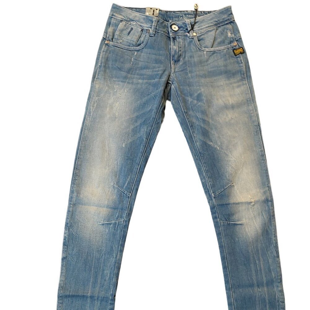 Retro Vintage G-Star Raw Refender Aged Destroyed Skinny Jeans Pants Sz 25 NWT - Picture 2 of 13